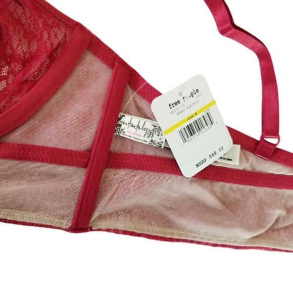 FREE PEOPLE Tameeka Underwire Bra Berry Electric - Picture 6 of 12